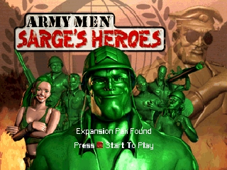 Army Men Sarge's Heroes title screen for Nintendo 64
